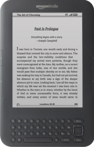 Close up of Kindle 3 eBook Reader