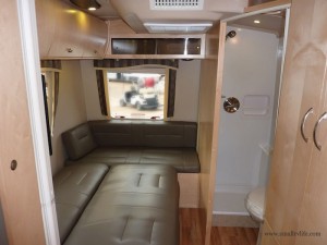 2012 Serenity with the rear sofa folded down into a bed