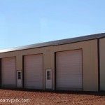 Close up of one bay with doors closed in the ND Indoor RV Park